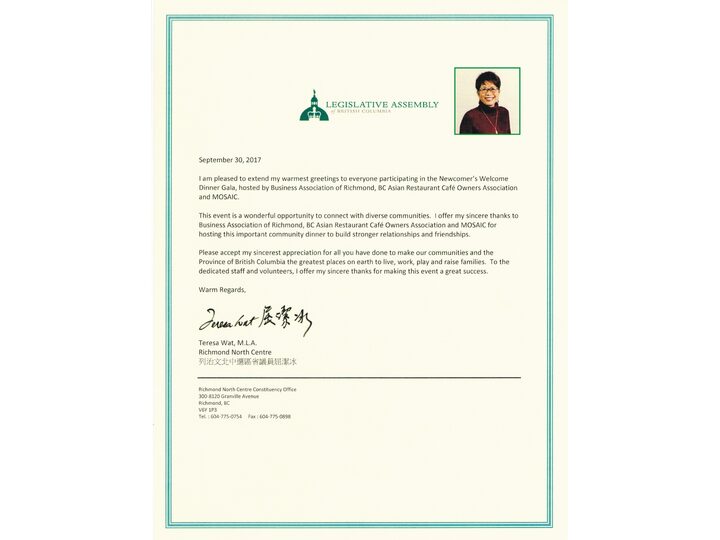 Greetings and Congratulatory Letters